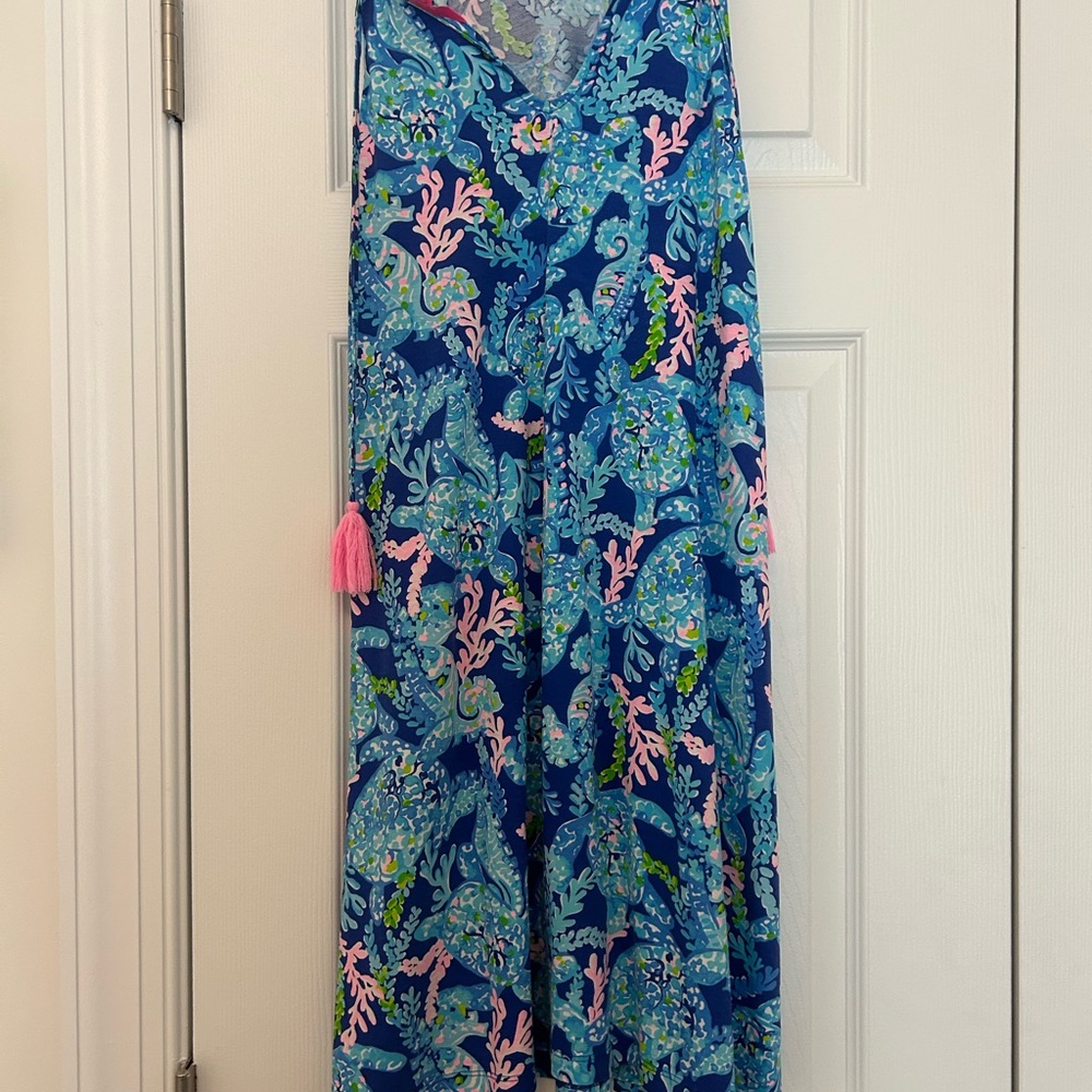 Lilly Pulitzer Blue and Green Floral Dress